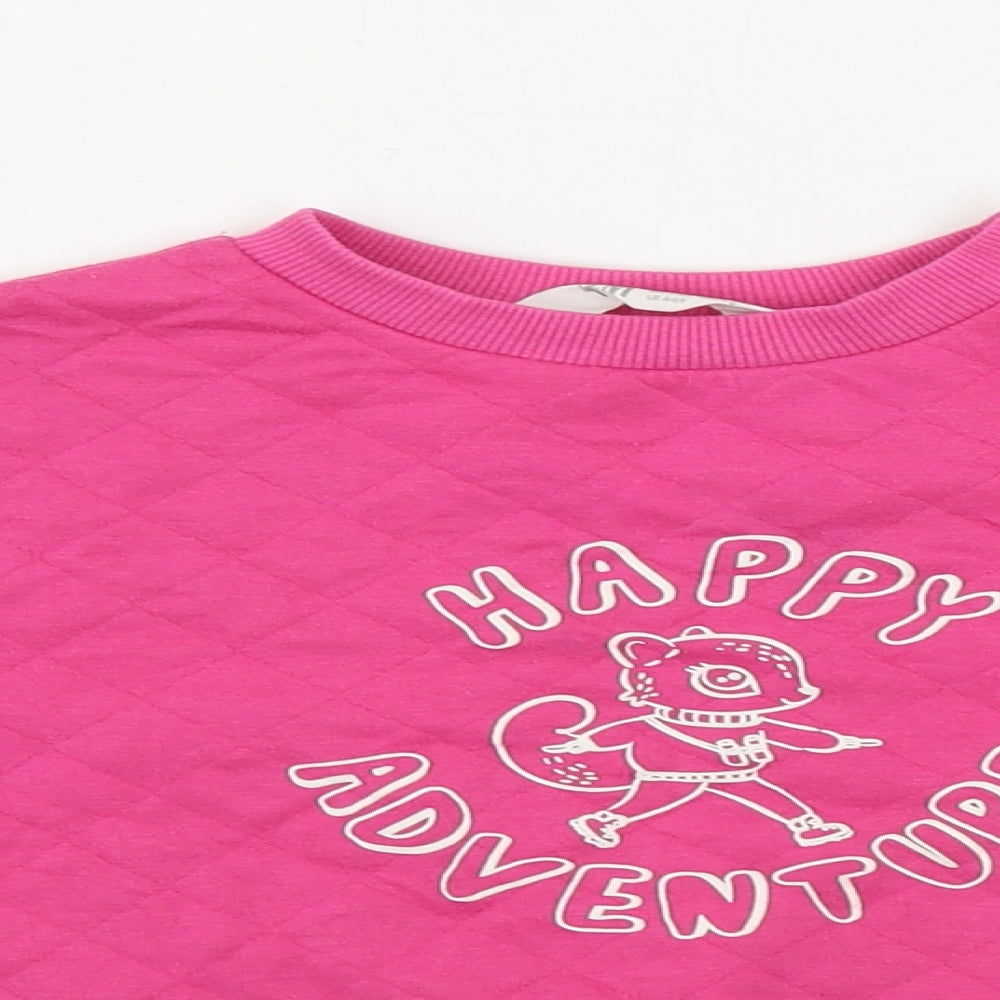 H&M Girls Pink   Pullover Jumper Size 5-6 Years