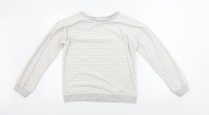 Time To Dream    Girls White Striped  Pullover Jumper Size 10 Years