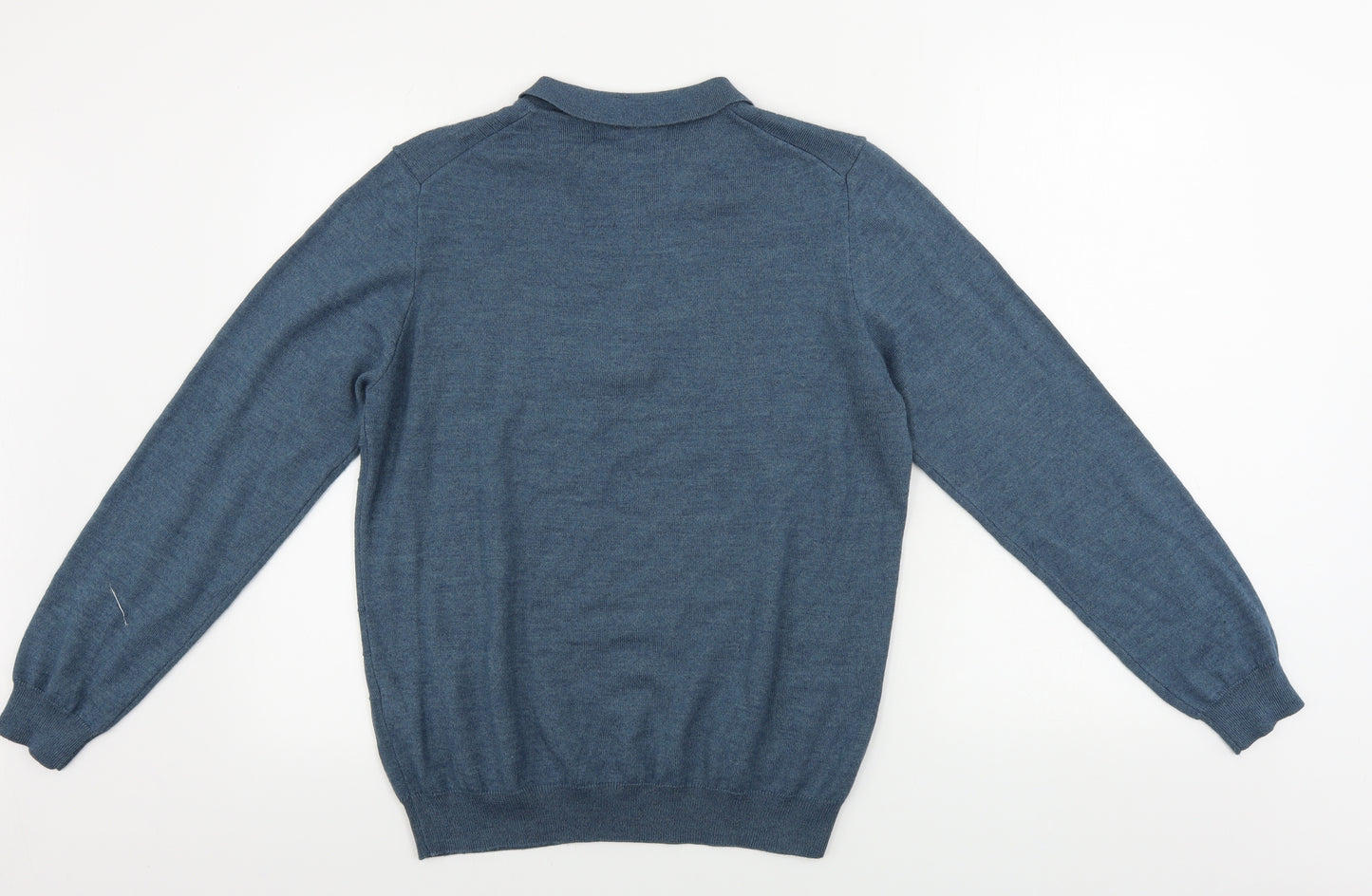 Marks and Spencer  Mens Blue Check  Henley Jumper Size M