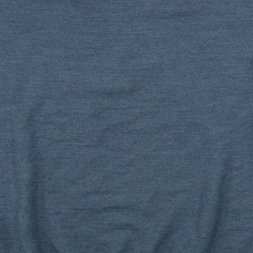 Marks and Spencer  Mens Blue Check  Henley Jumper Size M
