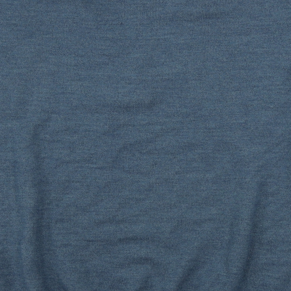 Marks and Spencer  Mens Blue Check  Henley Jumper Size M