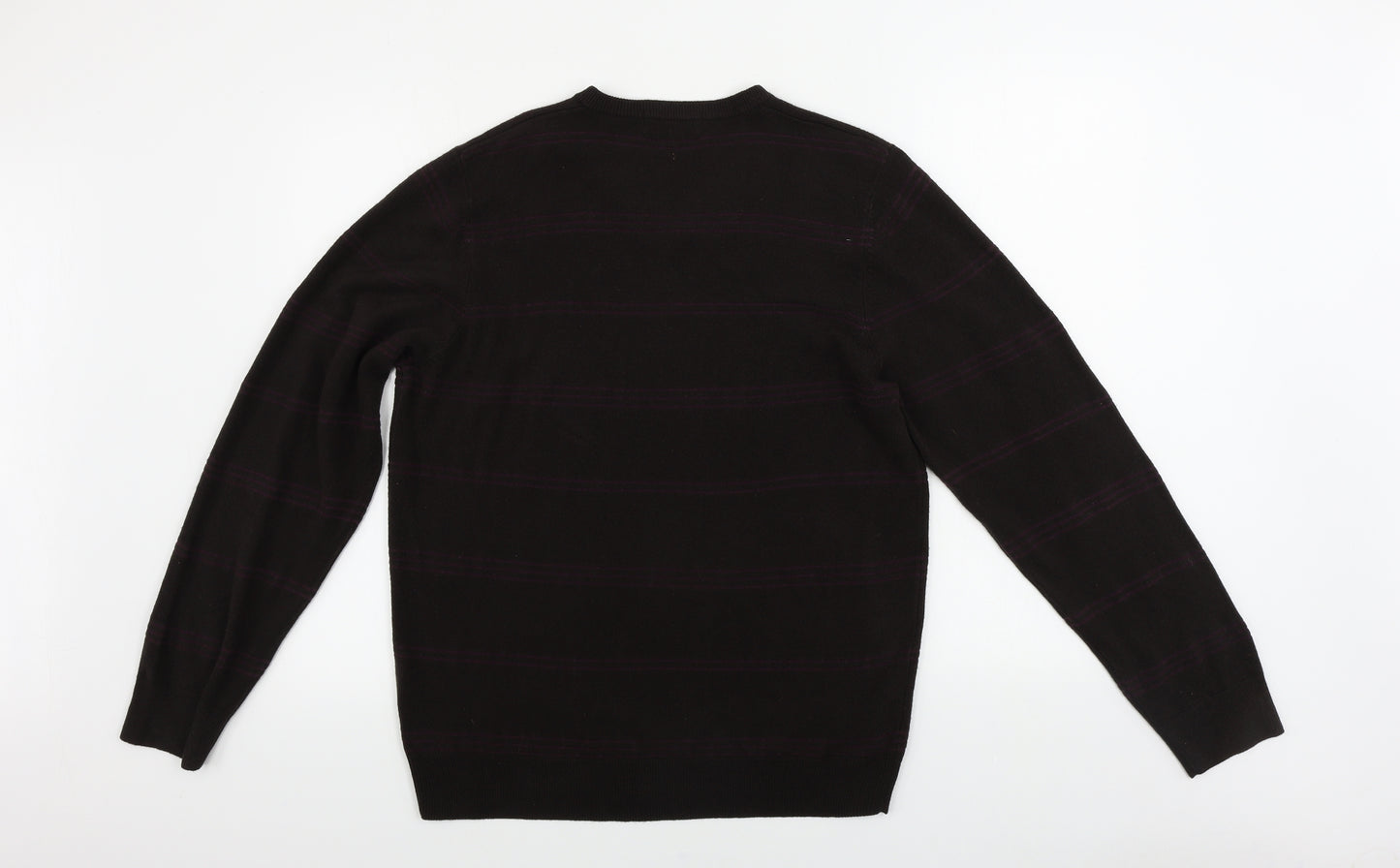Marks and Spencer  Mens Brown Striped  Pullover Jumper Size M