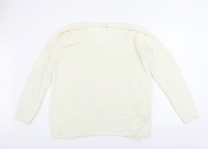Boohoo Womens Ivory Pullover Jumper Size 16