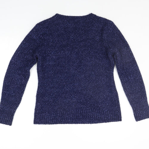 Miyoko Womens Blue   Pullover Jumper Size M  - heart detail