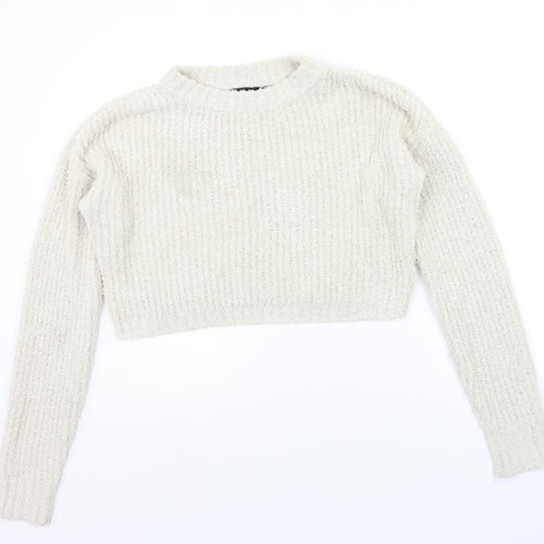 PRETTYLITTLETHING Womens Beige Houndstooth  Pullover Jumper Size M