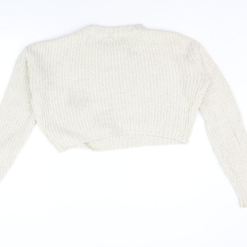 PRETTYLITTLETHING Womens Beige Houndstooth  Pullover Jumper Size M