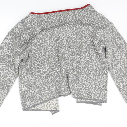 cocogio Womens Grey Animal Print  Cardigan Jumper Size M