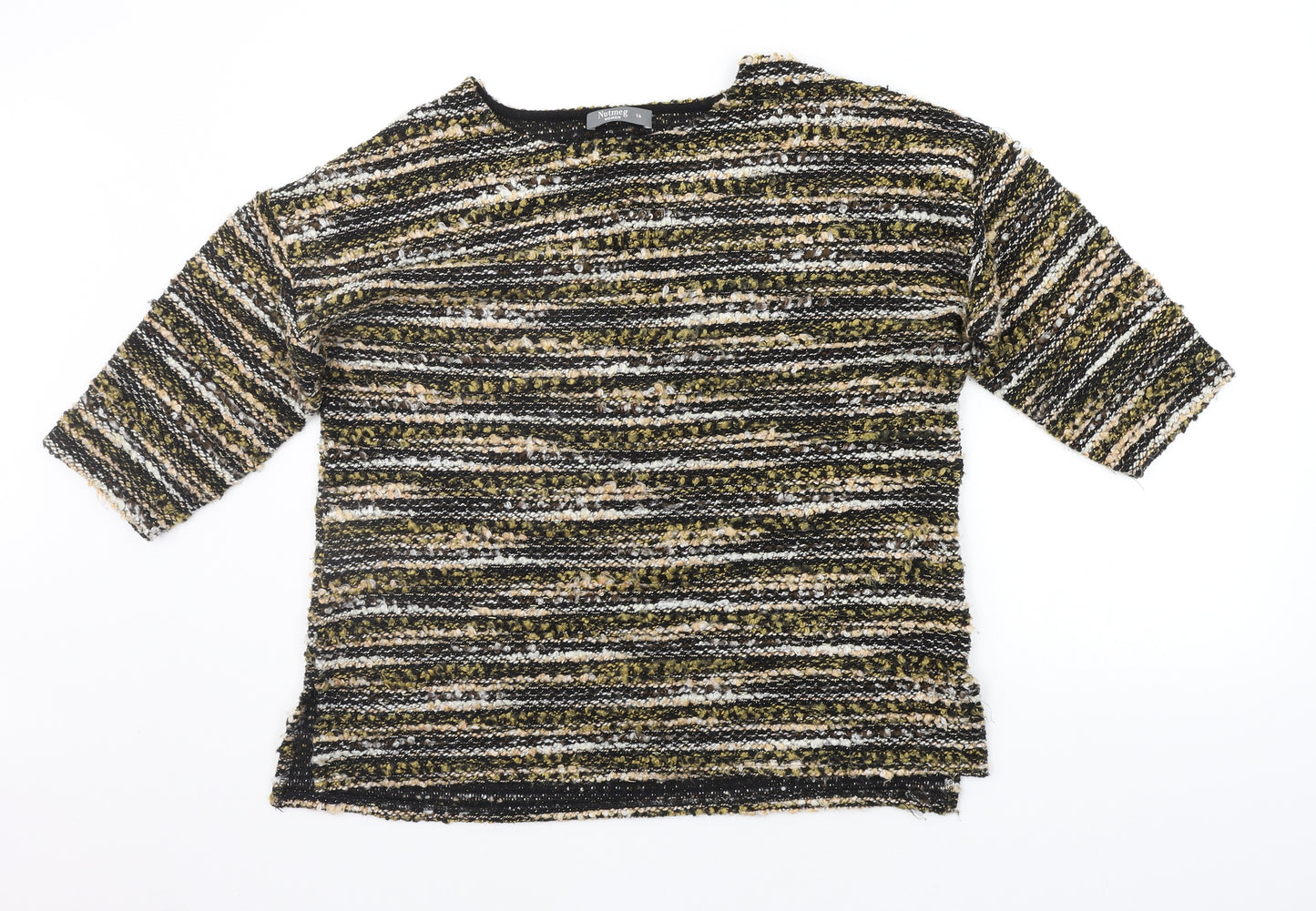 Nutmeg Womens Yellow Polka Dot  Pullover Jumper Size 16