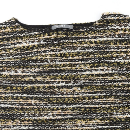 Nutmeg Womens Yellow Polka Dot  Pullover Jumper Size 16