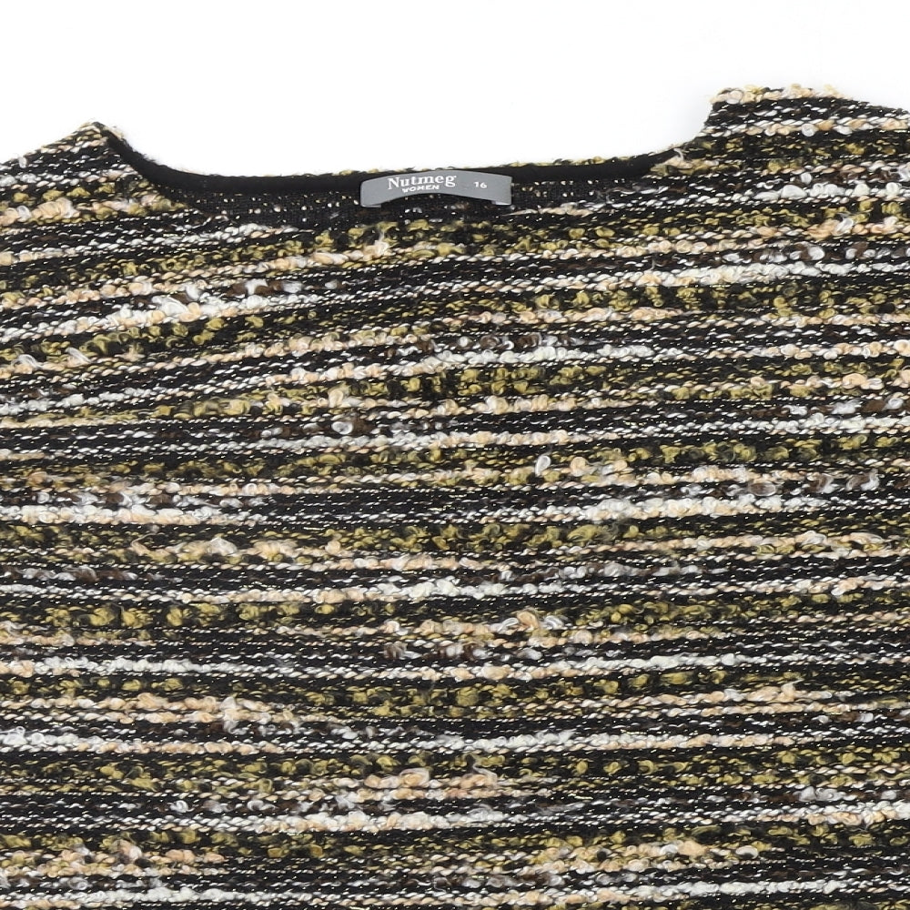 Nutmeg Womens Yellow Polka Dot  Pullover Jumper Size 16