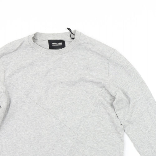 ONLY & SONS Mens Grey   Pullover Jumper Size S