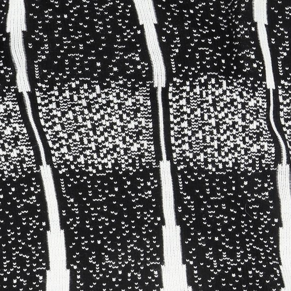 amor moda Womens Black Geometric  Cardigan Jumper Size XL