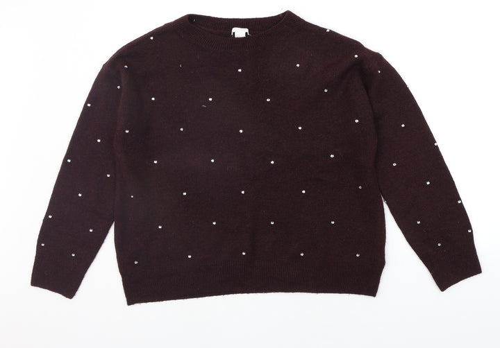 H&M Womens Purple Pullover Jumper Size M