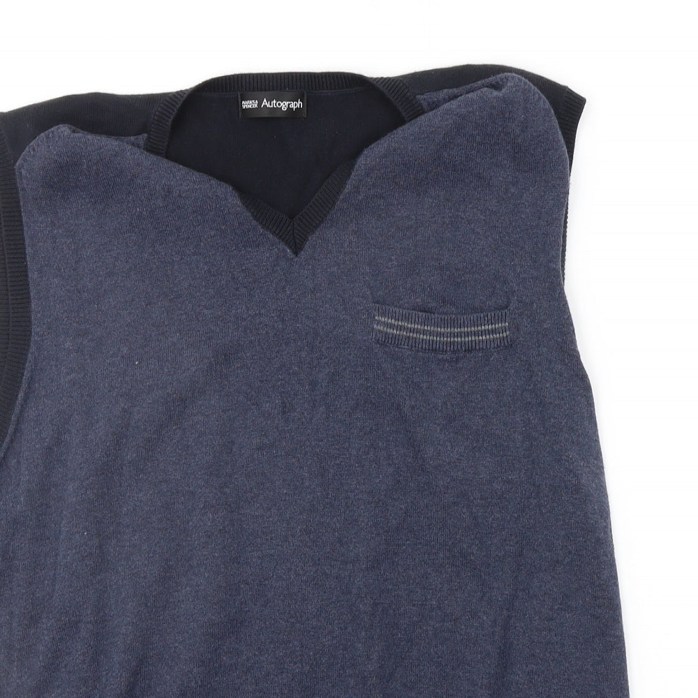 Marks and Spencer Mens Blue   Pullover Jumper Size XL