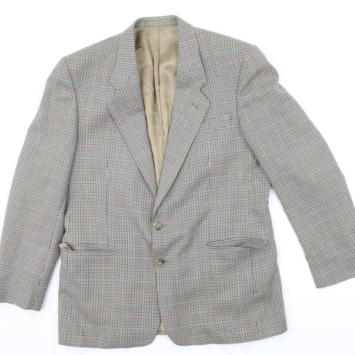 DEBNHAMS Mens Beige Check  Jacket Suit Jacket Size L