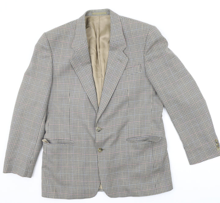 DEBNHAMS Mens Beige Check  Jacket Suit Jacket Size L