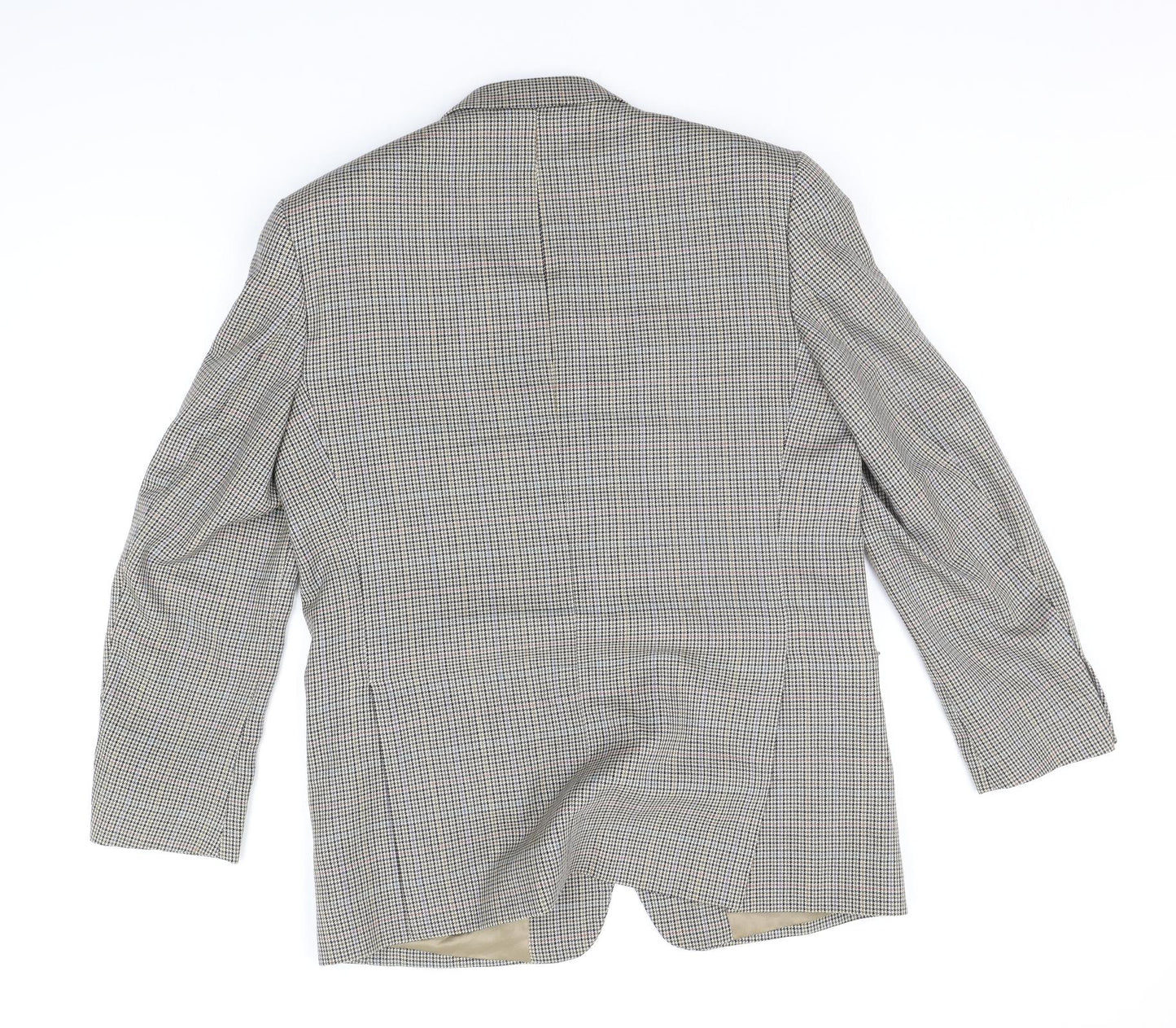 DEBNHAMS Mens Beige Check  Jacket Suit Jacket Size L