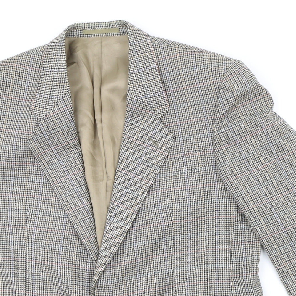 DEBNHAMS Mens Beige Check  Jacket Suit Jacket Size L