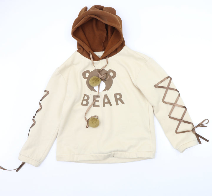 SheIn Womens Beige Pullover One Size - BEAR
