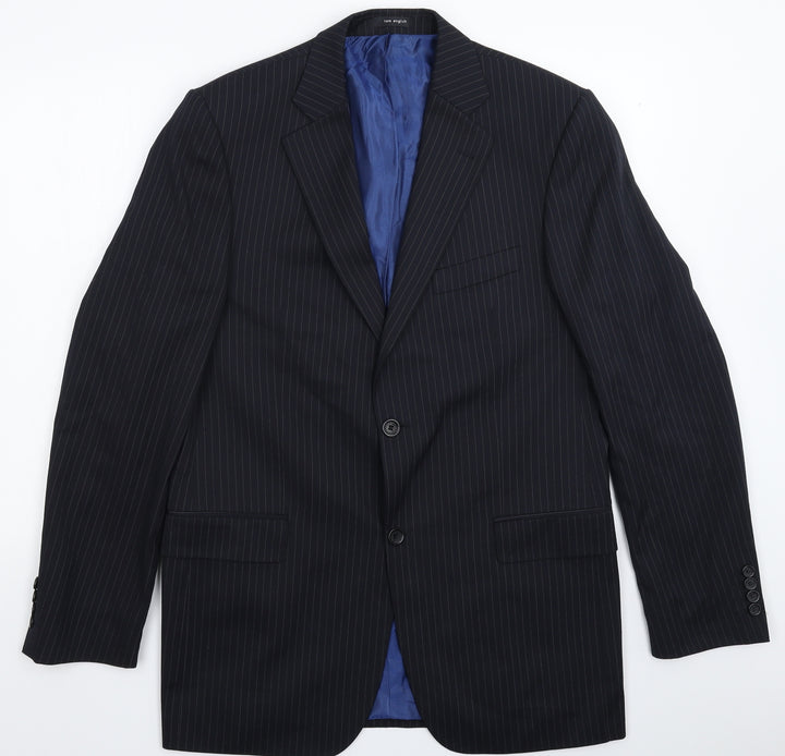 Tom English Mens Blue Striped  Jacket Suit Jacket Size 42