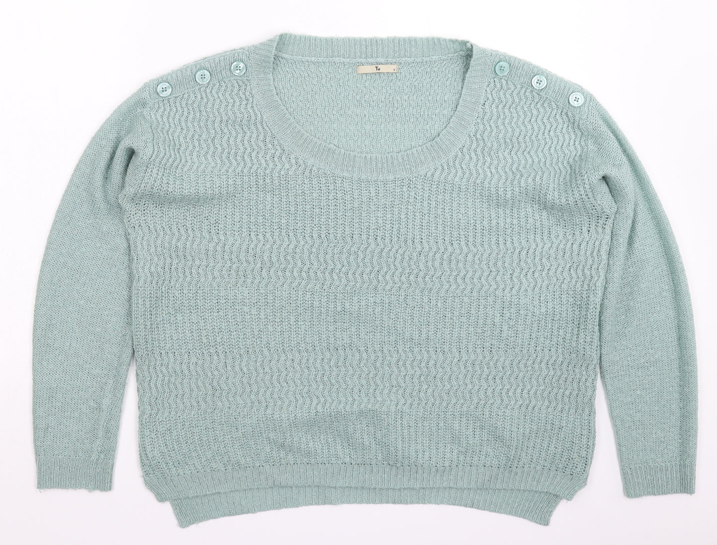 TU Womens Green  Knit Pullover Jumper Size 14