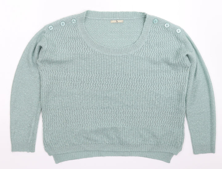 TU Womens Green  Knit Pullover Jumper Size 14