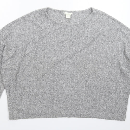 H&M Womens Grey  Knit Pullover Jumper Size L