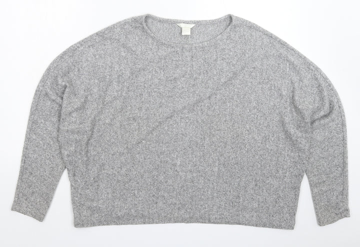 H&M Womens Grey  Knit Pullover Jumper Size L