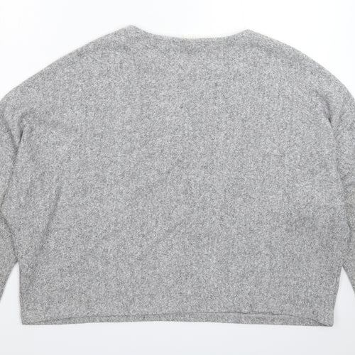 H&M Womens Grey  Knit Pullover Jumper Size L