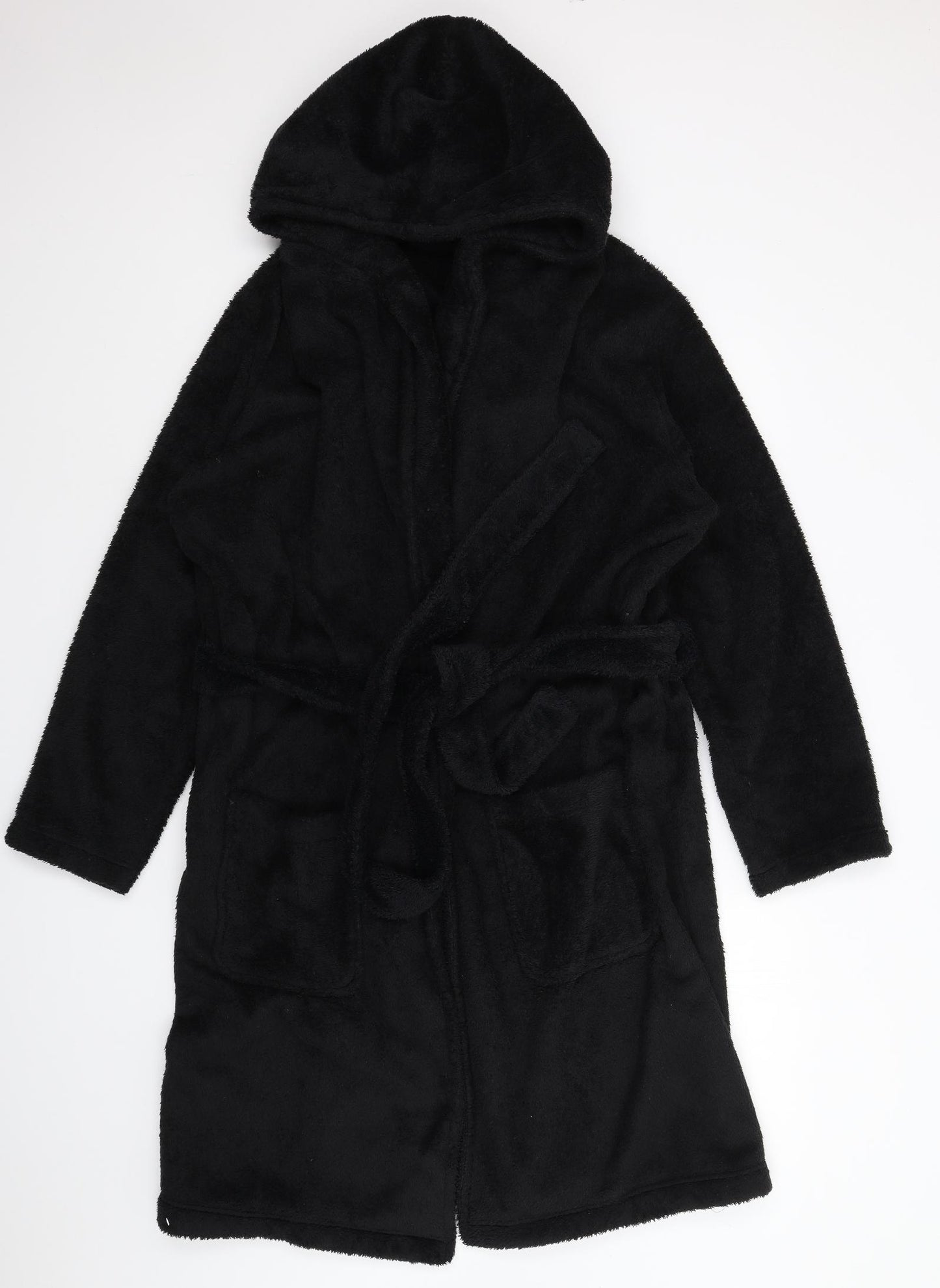 ASOS Mens Black Solid Fleece  Robe Size S