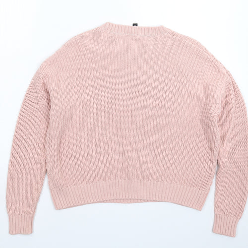 Divided Womens Pink  Knit Pullover Jumper Size XS  - Oversized