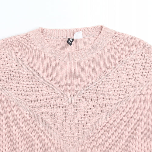 Divided Womens Pink  Knit Pullover Jumper Size XS  - Oversized