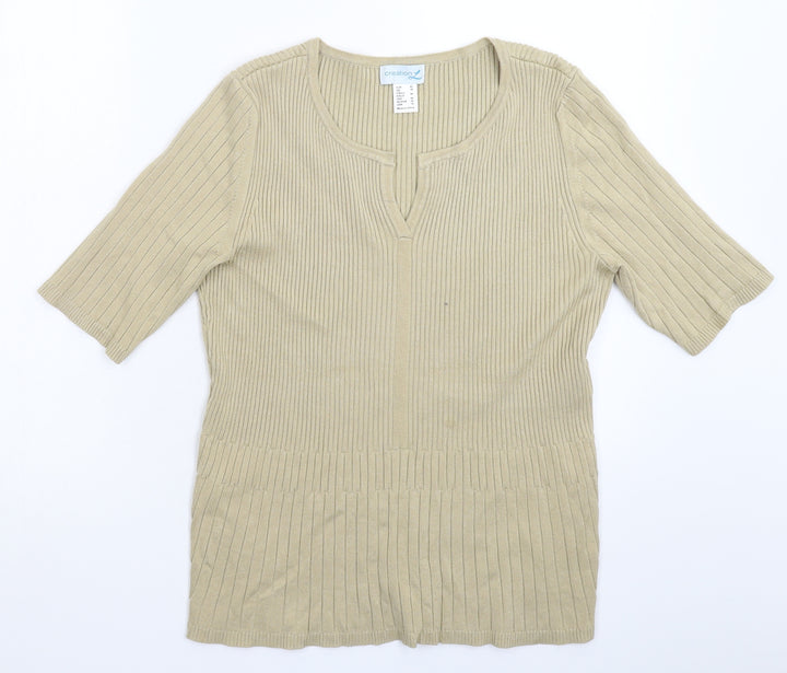Creation Womens Grey  Knit Pullover Jumper Size 16