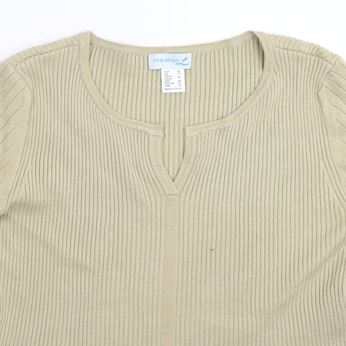 Creation Womens Grey  Knit Pullover Jumper Size 16