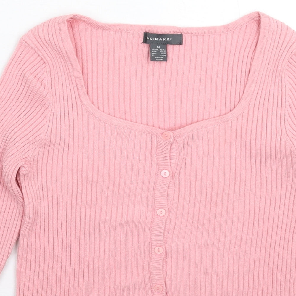 Primark Womens Pink  Knit Cardigan Jumper Size 14