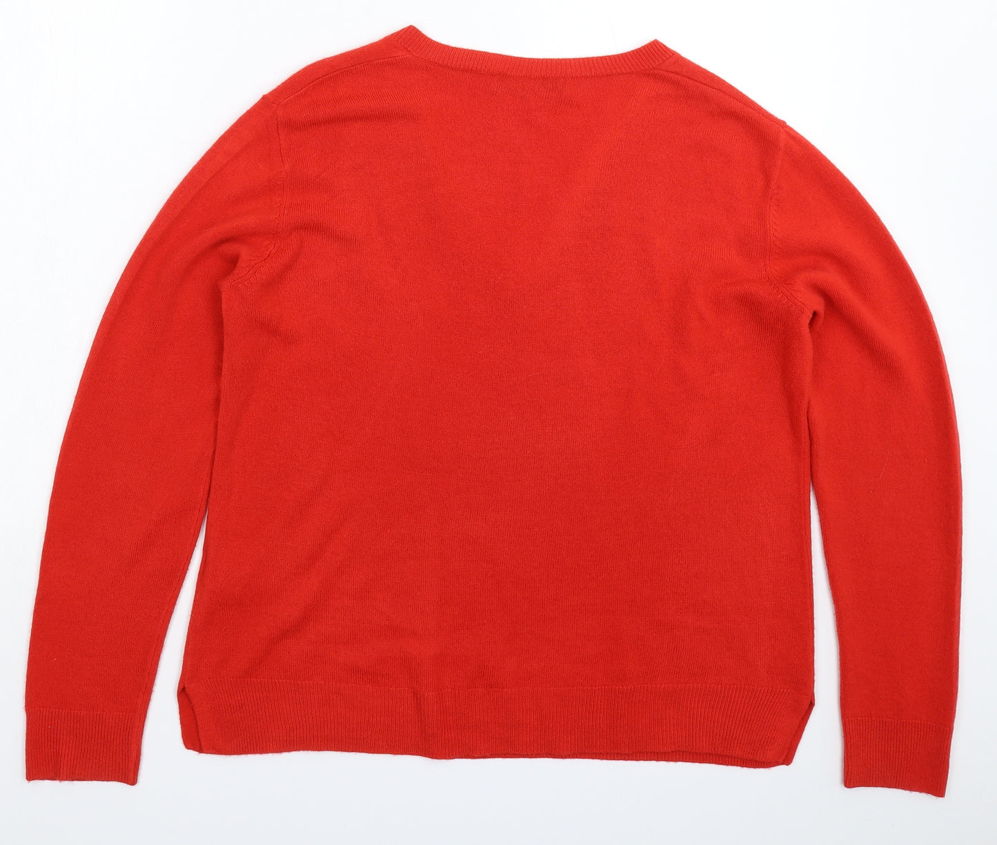 Marks and Spencer Womens Red  Knit Pullover Jumper Size 14