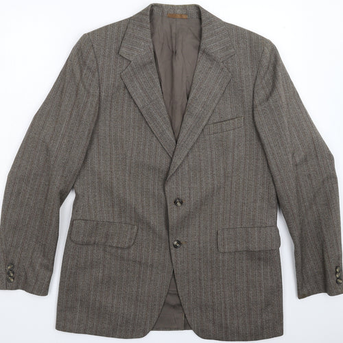 Burton Mens Grey Striped  Jacket Suit Jacket Size 40