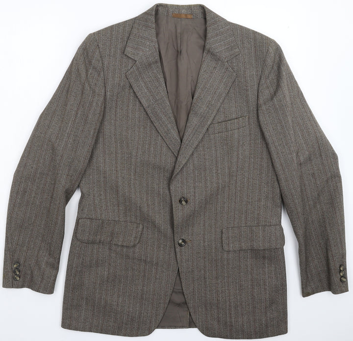 Burton Mens Grey Striped Jacket Suit Jacket Size 40