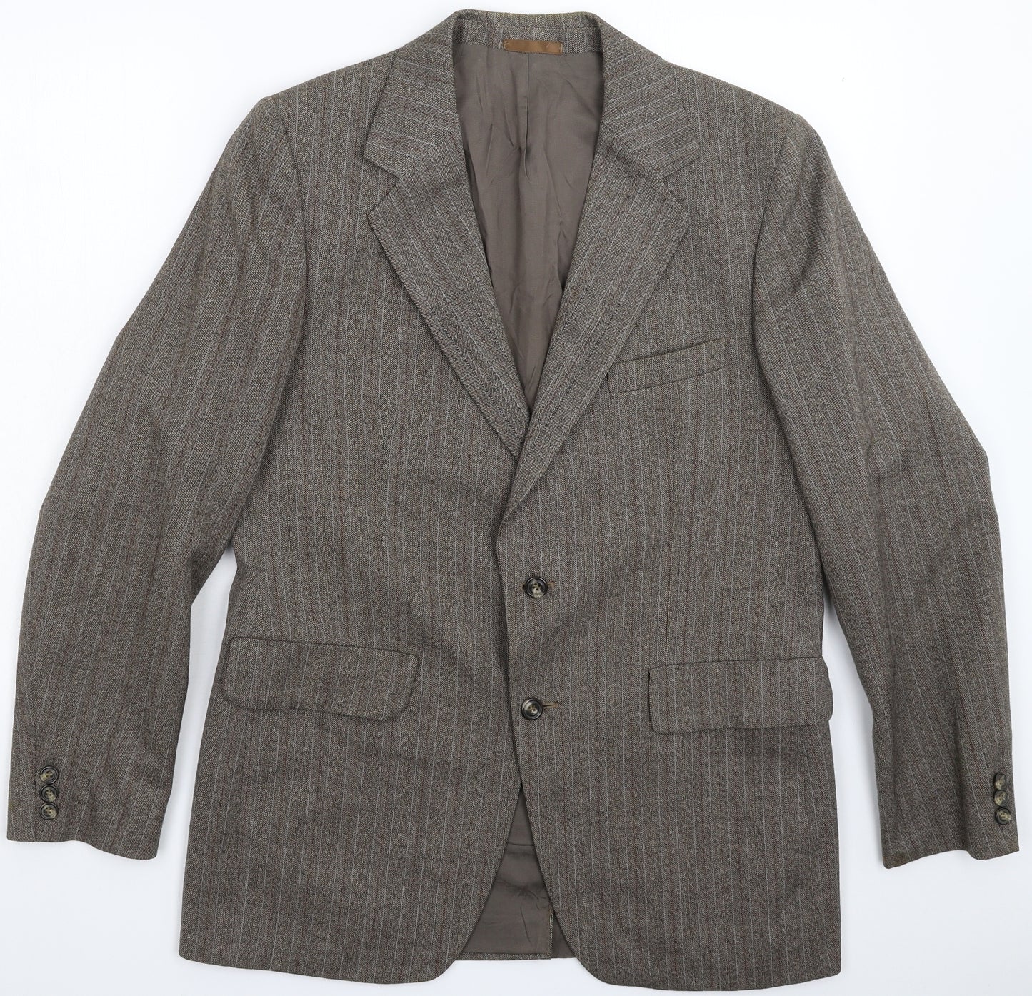 Burton Mens Grey Striped  Jacket Suit Jacket Size 40