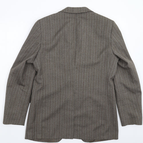 Burton Mens Grey Striped  Jacket Suit Jacket Size 40