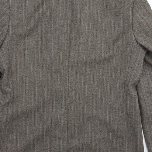 Burton Mens Grey Striped  Jacket Suit Jacket Size 40