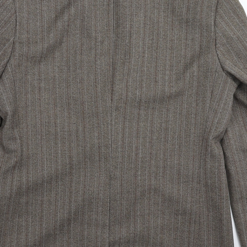 Burton Mens Grey Striped  Jacket Suit Jacket Size 40