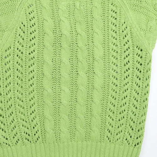 H&M Womens Green  Knit Cardigan Jumper Size L