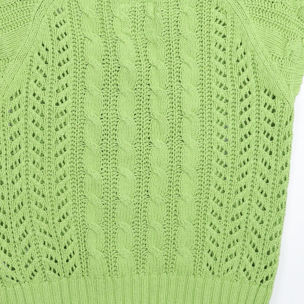 H&M Womens Green  Knit Cardigan Jumper Size L