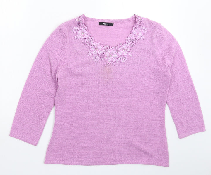 BM Womens Pink  Knit Pullover Jumper Size S