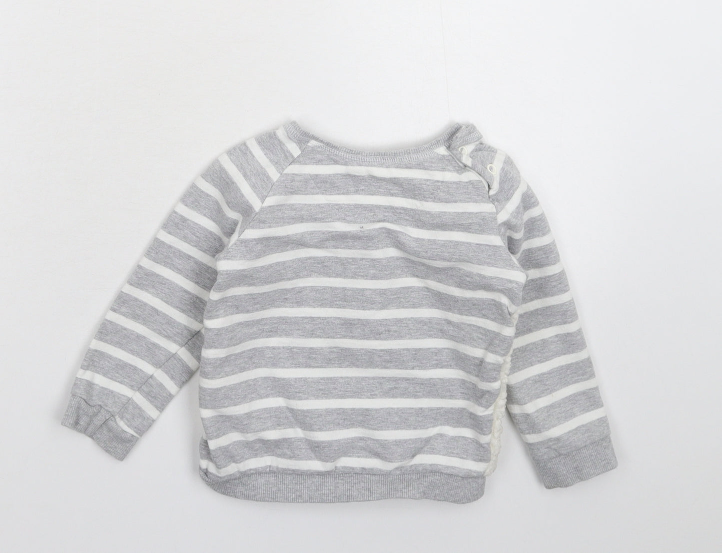 Blue Zoo Boys Grey Striped  Pullover Jumper Size 12-18 Months