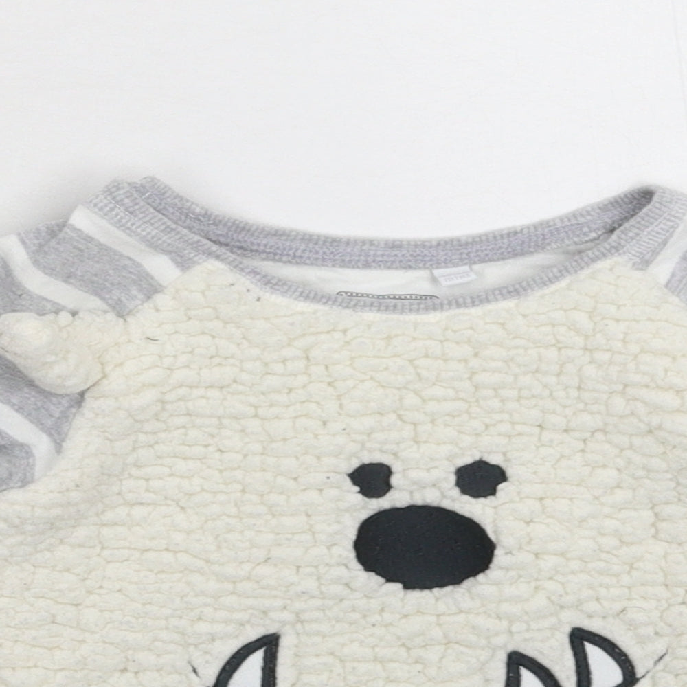 Blue Zoo Boys Grey Striped  Pullover Jumper Size 12-18 Months