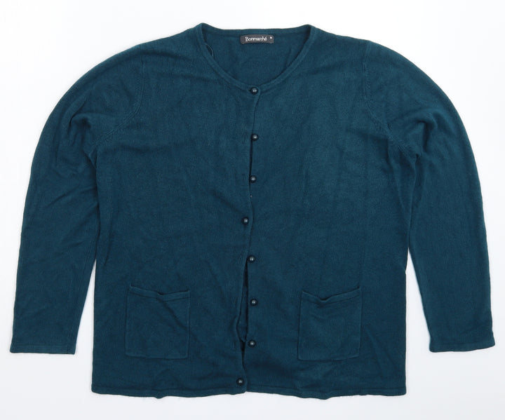 Bonmarché Womens Green  Knit Cardigan Jumper Size M