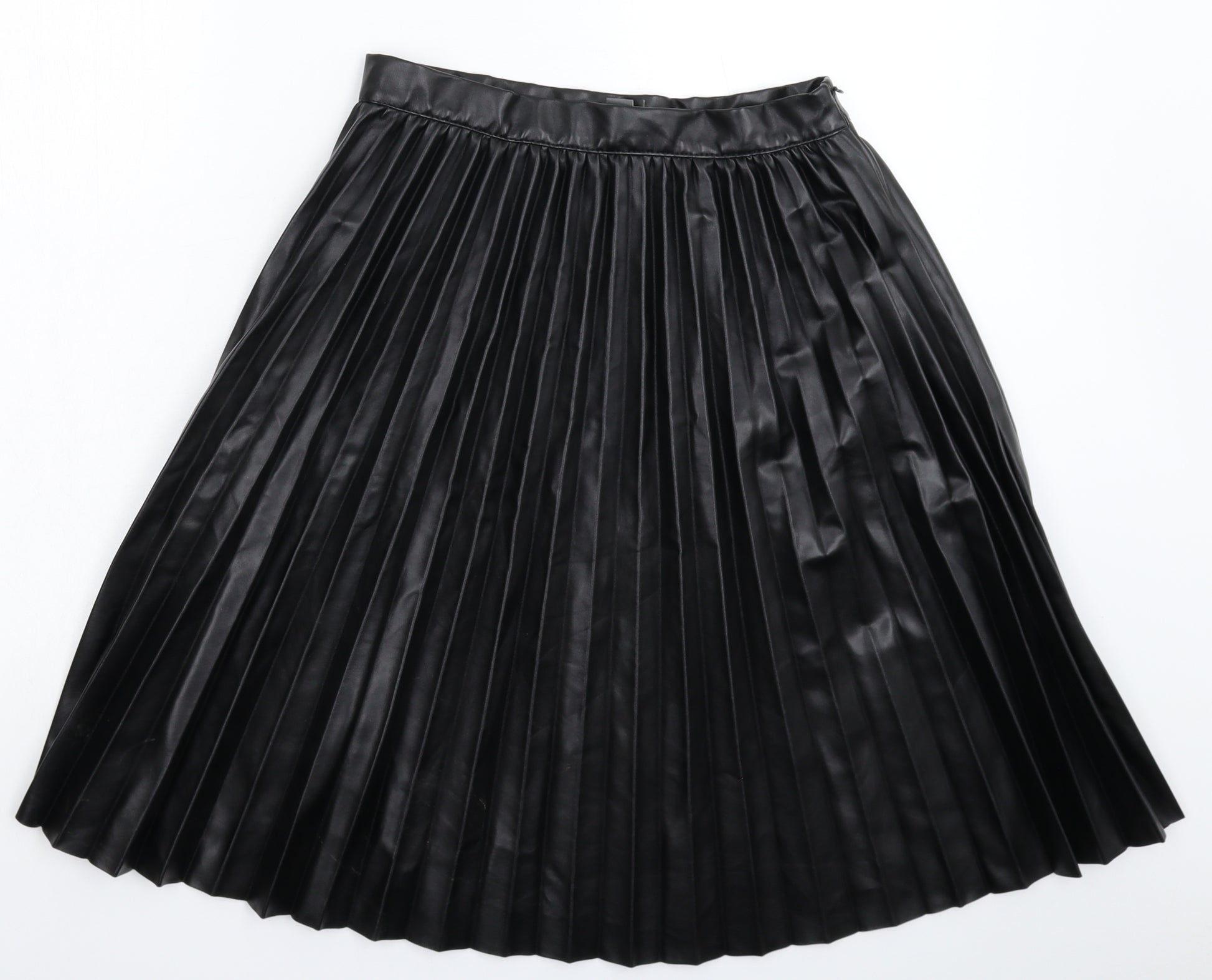 Mini Skirt Pleated Skirt Black Leather Skirt Elastic Waist Primark