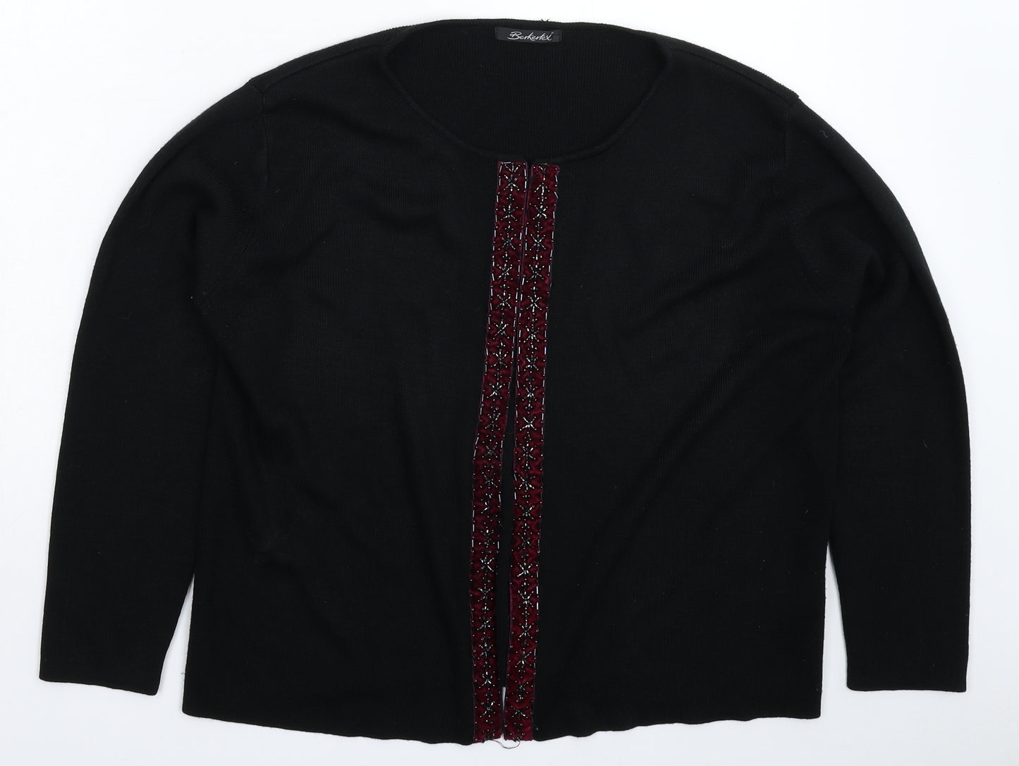 Berkertex Womens Black  Knit Cardigan Jumper Size 20